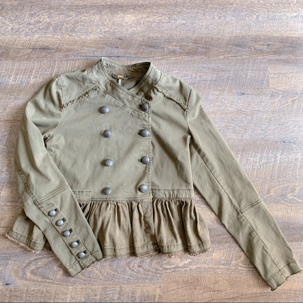 Free People Ruffle Hem Jacket